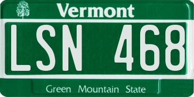 VT license plate LSN468