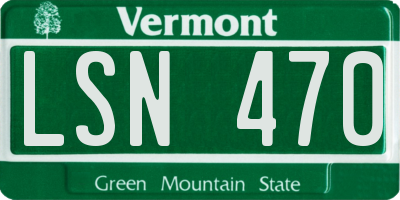 VT license plate LSN470