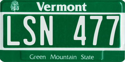 VT license plate LSN477