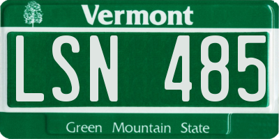 VT license plate LSN485