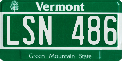 VT license plate LSN486