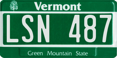 VT license plate LSN487