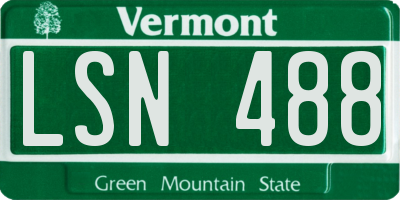 VT license plate LSN488