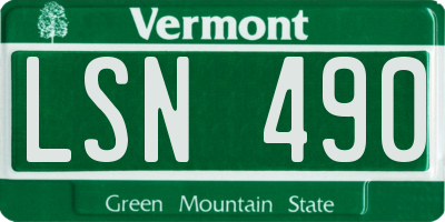 VT license plate LSN490