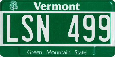 VT license plate LSN499