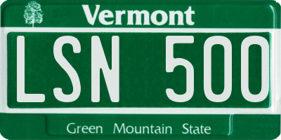 VT license plate LSN500