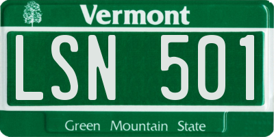VT license plate LSN501