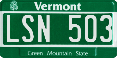 VT license plate LSN503