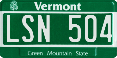 VT license plate LSN504