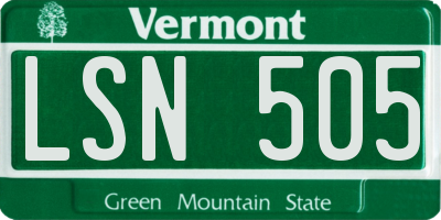 VT license plate LSN505