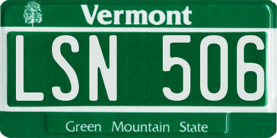 VT license plate LSN506