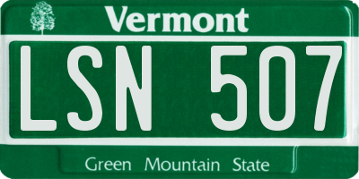 VT license plate LSN507