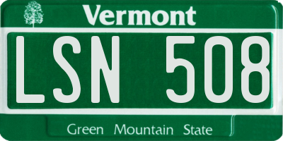 VT license plate LSN508