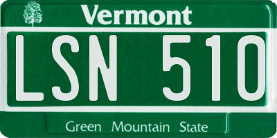 VT license plate LSN510