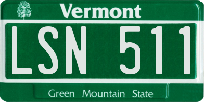 VT license plate LSN511