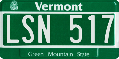 VT license plate LSN517