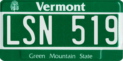VT license plate LSN519