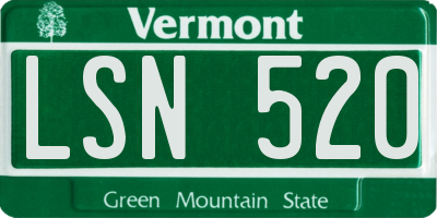 VT license plate LSN520