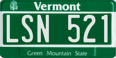 VT license plate LSN521