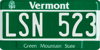 VT license plate LSN523