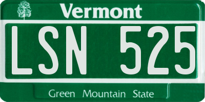 VT license plate LSN525