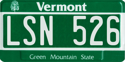 VT license plate LSN526