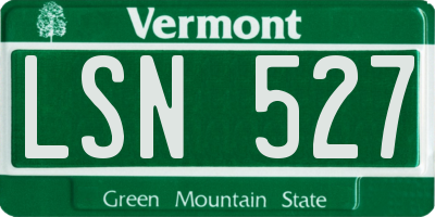 VT license plate LSN527