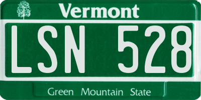 VT license plate LSN528