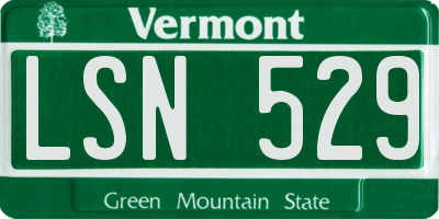 VT license plate LSN529