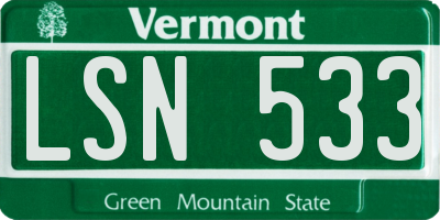VT license plate LSN533