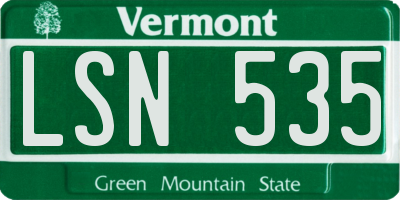 VT license plate LSN535
