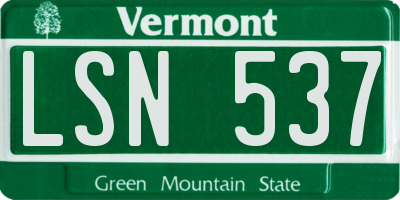 VT license plate LSN537