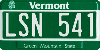 VT license plate LSN541