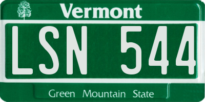 VT license plate LSN544