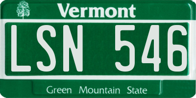 VT license plate LSN546
