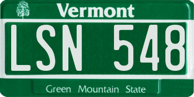 VT license plate LSN548