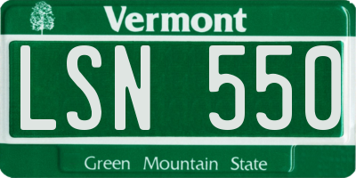 VT license plate LSN550