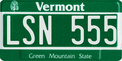 VT license plate LSN555