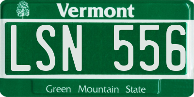 VT license plate LSN556
