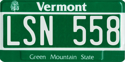 VT license plate LSN558