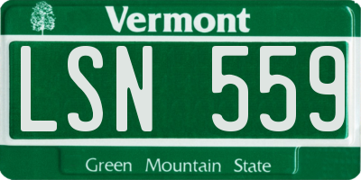 VT license plate LSN559