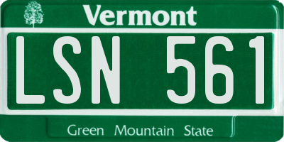 VT license plate LSN561