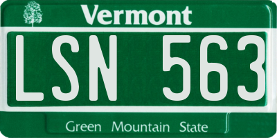 VT license plate LSN563