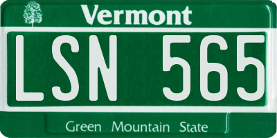 VT license plate LSN565