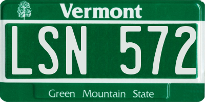 VT license plate LSN572