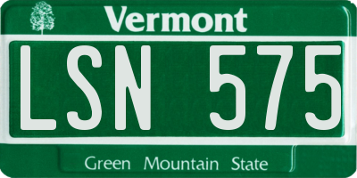 VT license plate LSN575