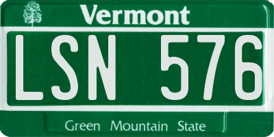VT license plate LSN576
