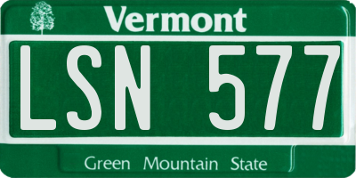 VT license plate LSN577