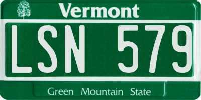 VT license plate LSN579
