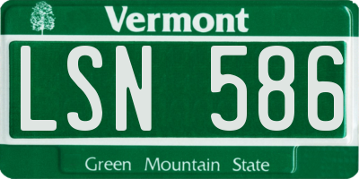 VT license plate LSN586